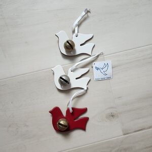 New England Bells | Handmade | (3)pc Set - White Dove 🕊 w/ Bells Ornaments